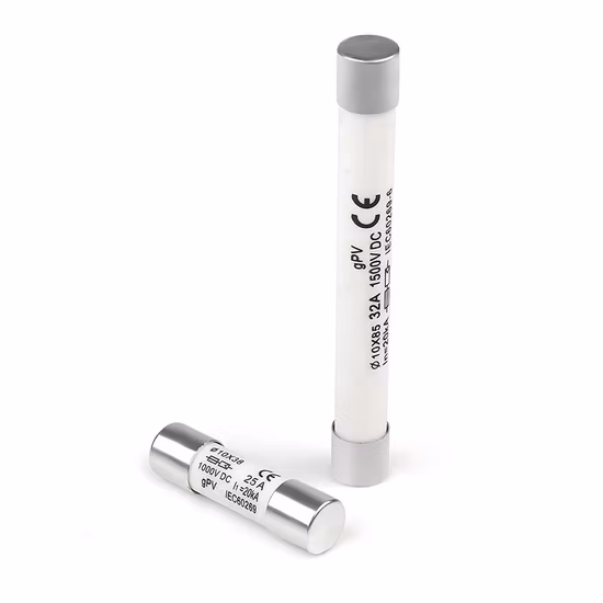 AC Cylindrical Ceramic Solar PV Fuse 30A 60A 440VAC with IEC60269-1