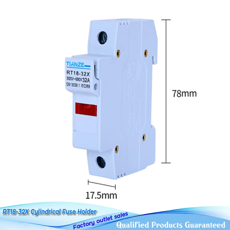 Rt18-32X Cylindrical Fuse Holder with 32A 500V Low Voltage 10*38mm Thermal Fuse