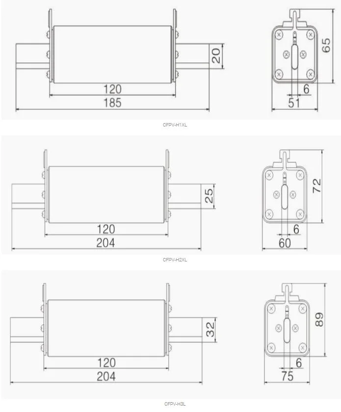 Nh Gpv Fuse for Photovoltaic System 1500VDC 500A 30ka