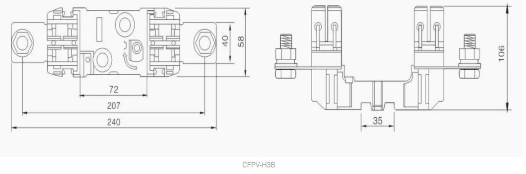 PV Nh Fuse Base Compact Nh Sizes